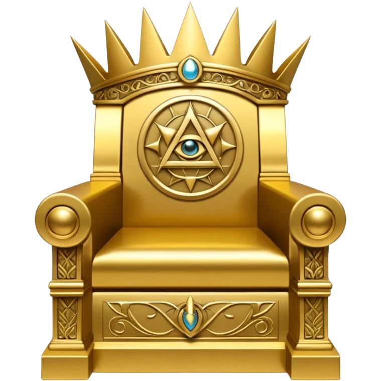 wide big iron gold Illuminati throne with extra gold accents emoji