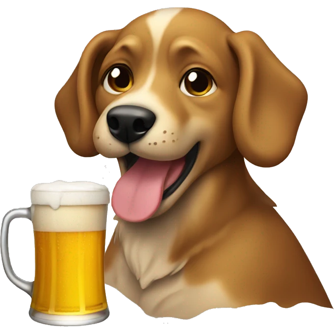 Dog drinking beer emoji