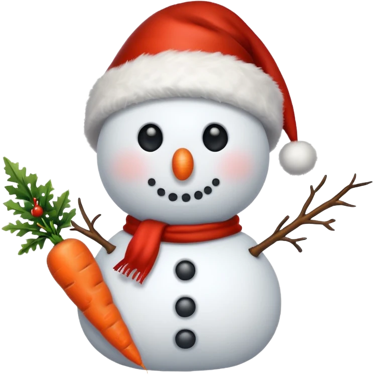 Snowman with Santa hat emoji