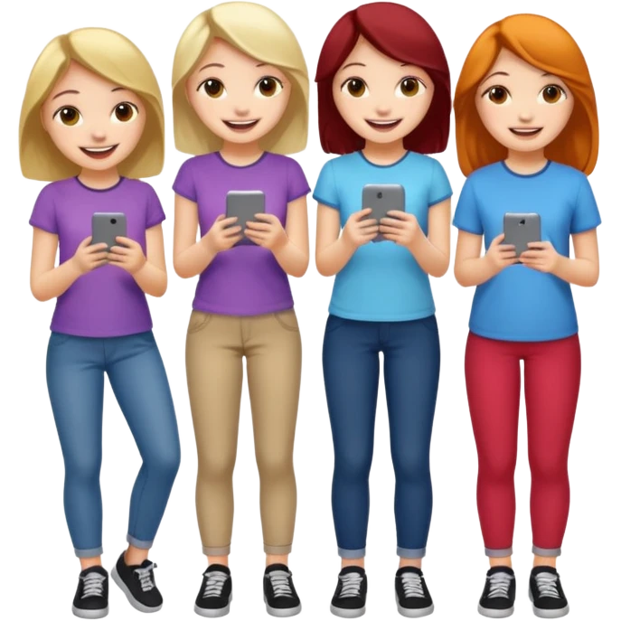 group of cute teenage girls emoji