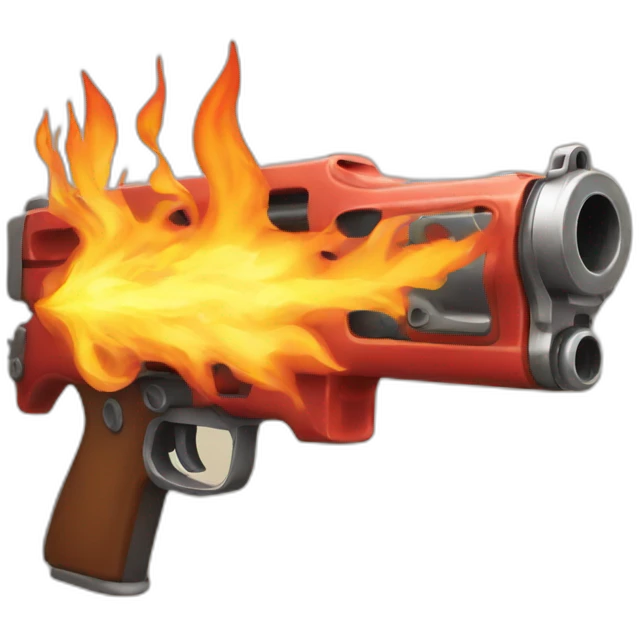 fire gun with flames emoji