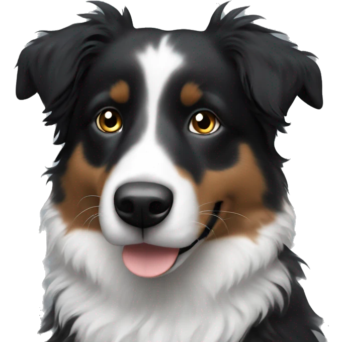 Small black australian shepherd dog with black muzzle emoji