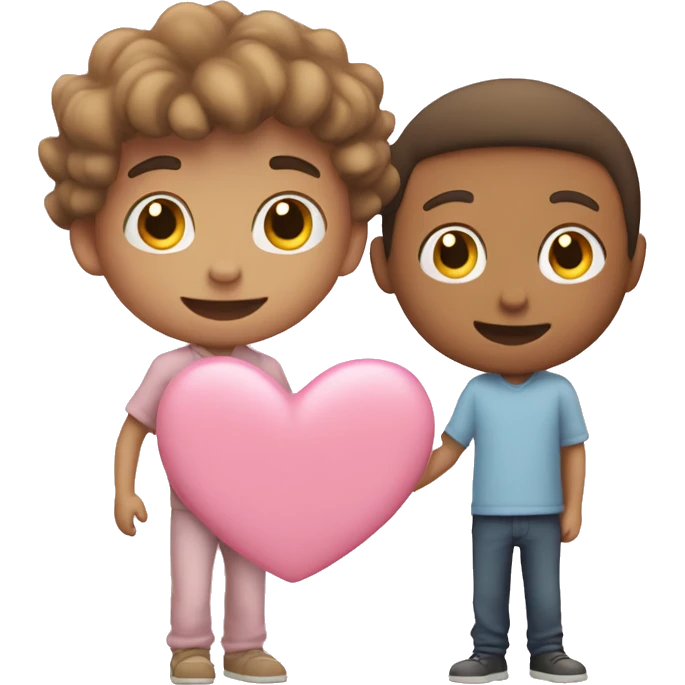 Light pink heart with pink boy emoji
