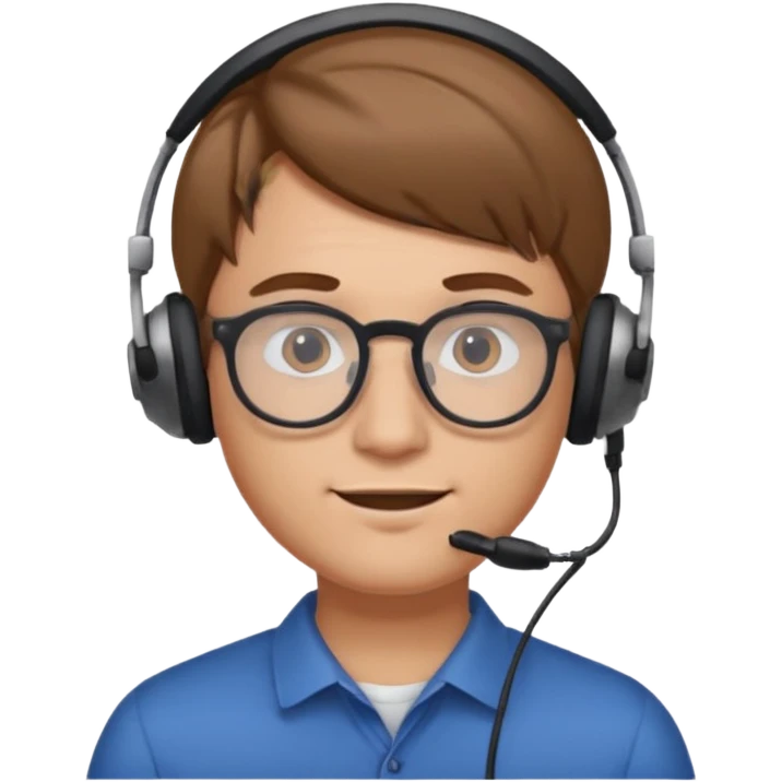 guy with light brown hair fair skin round and broad shoulders, at work IT GUY emoji
