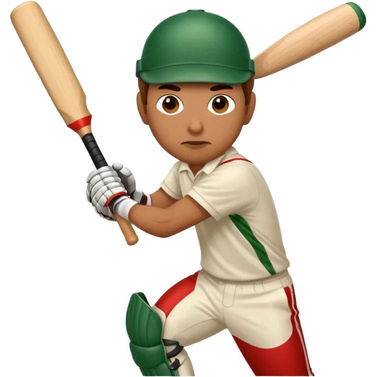 A man hitting a cricket ball with bat emoji