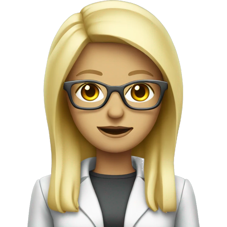 Female blonde robot with glasses emoji