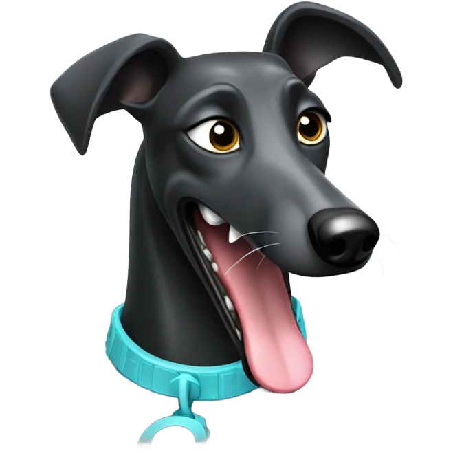 Black greyhound playing video games emoji