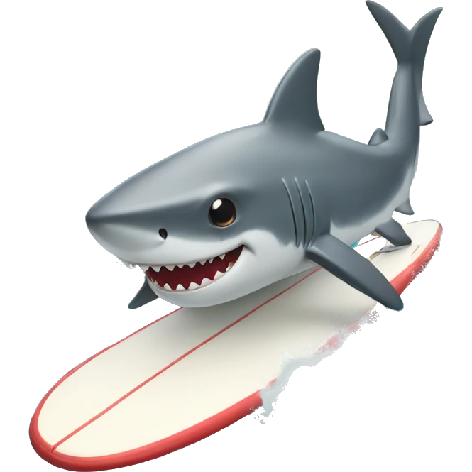 shark riding a surfboard emoji