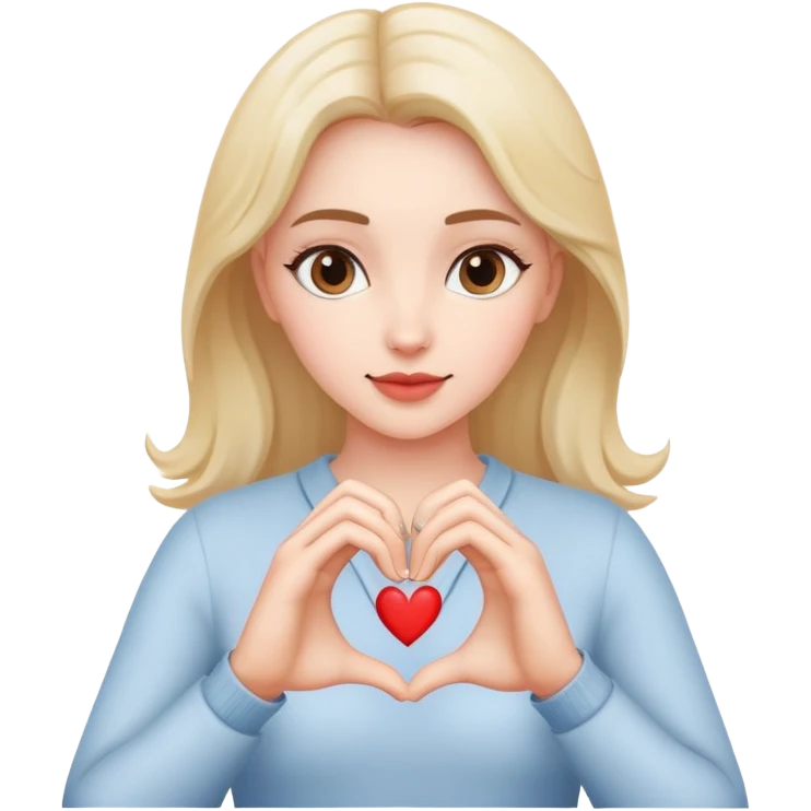 making heart shape with her hands emoji