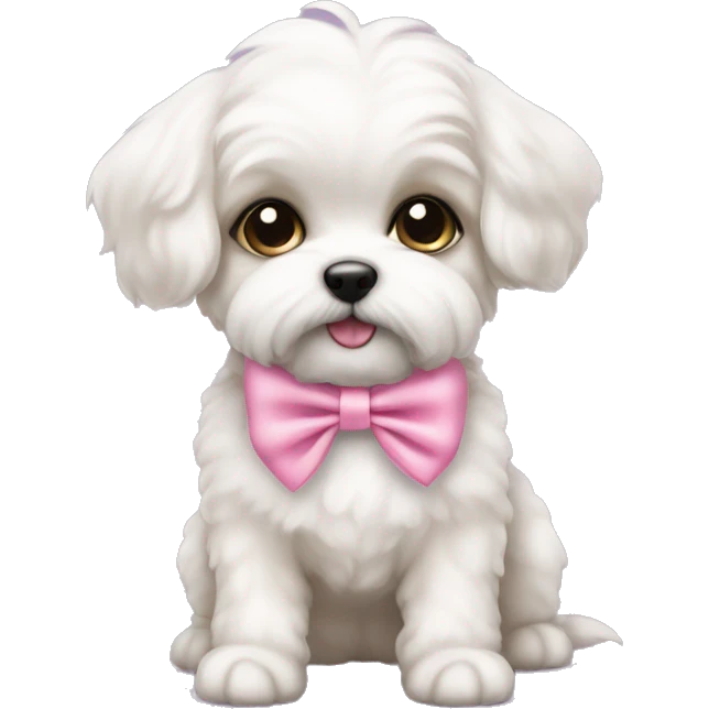 schichon puppy pink bow emoji