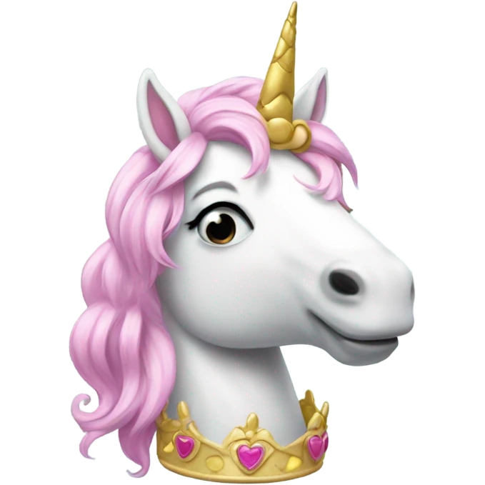 Unicorn with princess crown emoji