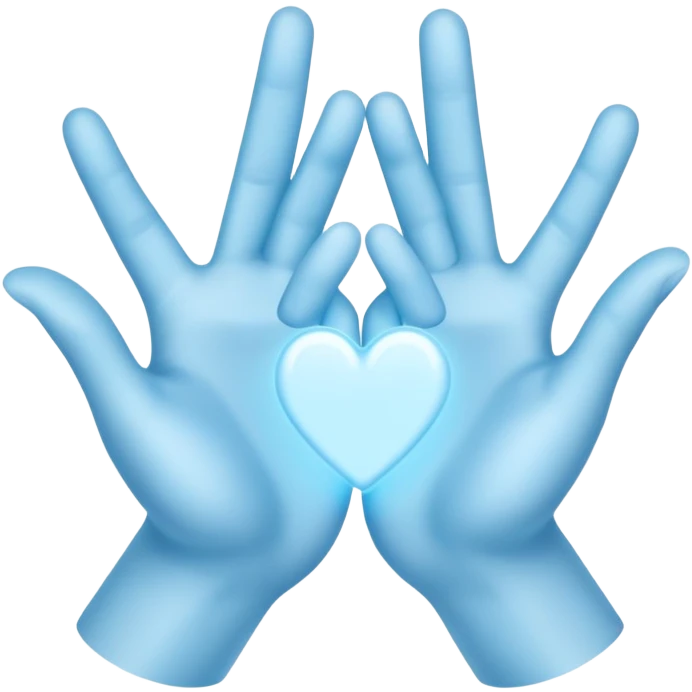 Light blue heart hands emoji