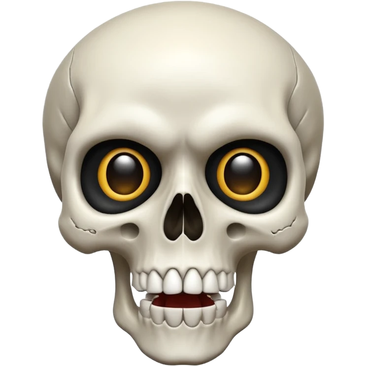Weird shocked skull emoji