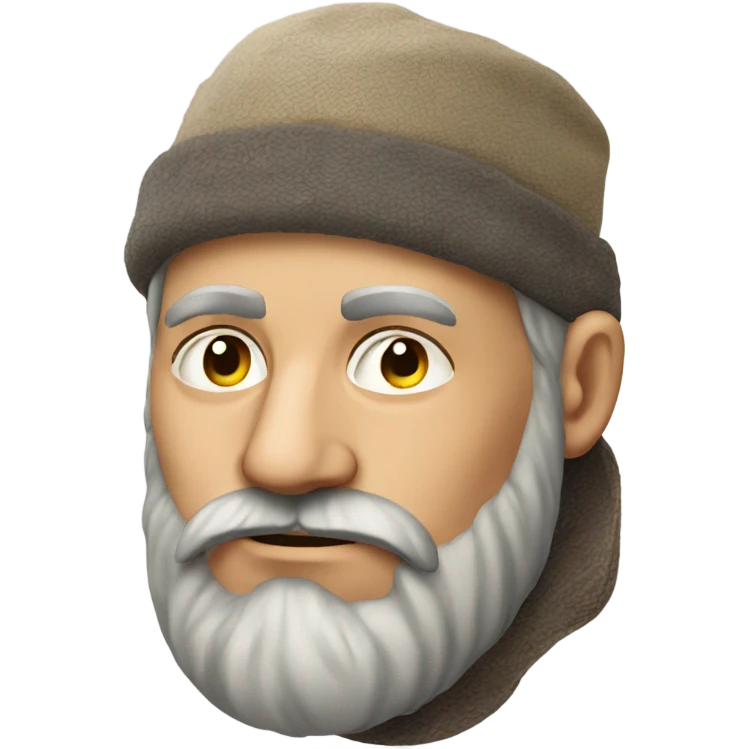 Russian peasant with a beard photorealistic serious emoji