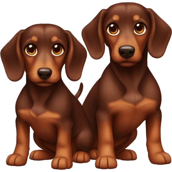 Pareja-Teckel-marrón-chocolate emoji
