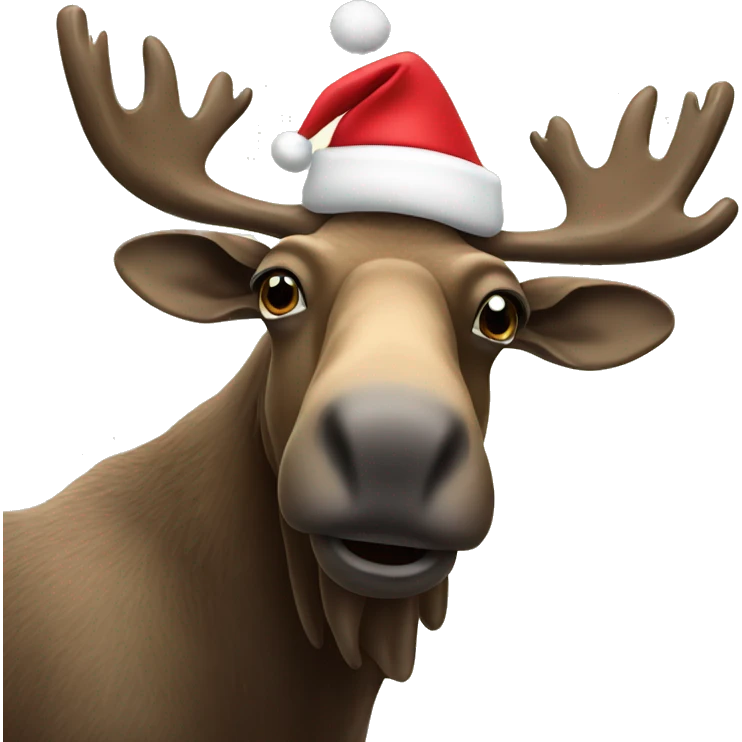 Moose with Santa hat emoji