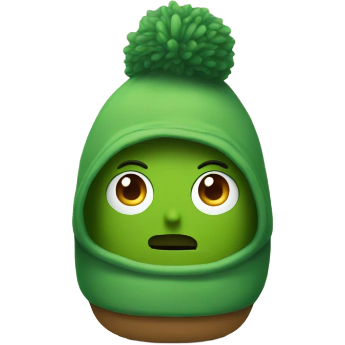 Pickle with hat and hoodie emoji