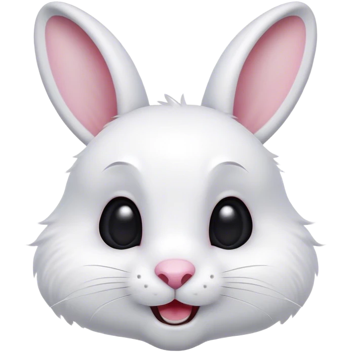 Cinematic Comical White Rabbit Portrait Emoji, Head tilted dramatically with an exaggeratedly amused expression, featuring a pristine white fur with perky, expressive ears and wide, playful dark eyes filled with disbelief, Simplified yet hilariously expressive features, highly detailed, glowing with a slightly sassy glow, high shine, dramatic yet playful, stylized with an air of cheeky mischief, bright and endearing, soft glowing outline, capturing the essence of a spirited and over-the-top bunny, so meme-worthy it feels like it could side-eye its way into internet fame instantly! emoji