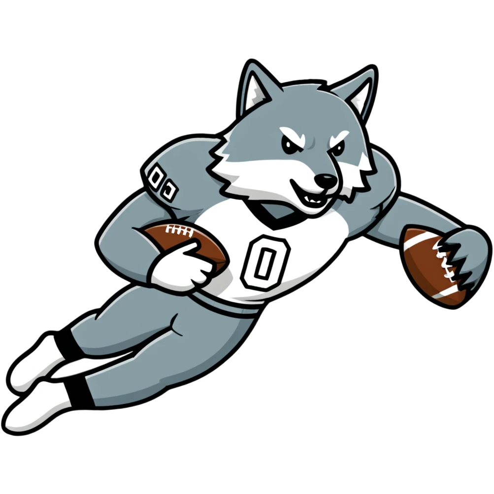 Wolf football player ready to tackle emoji