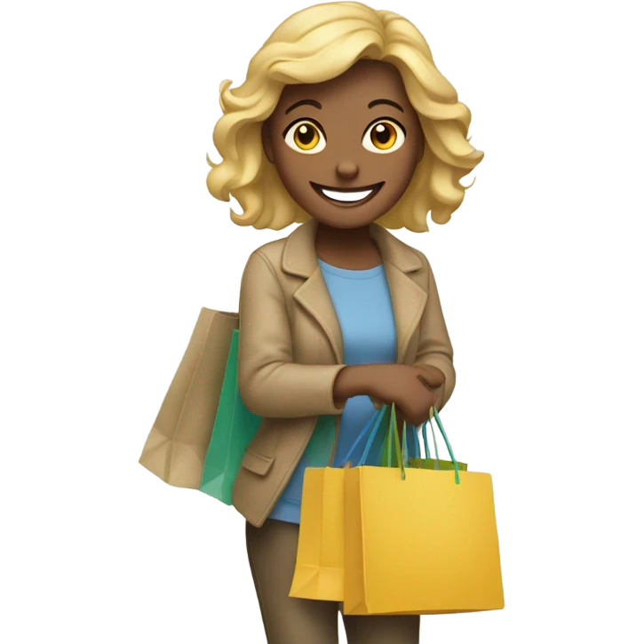Happy woman on shopping  emoji