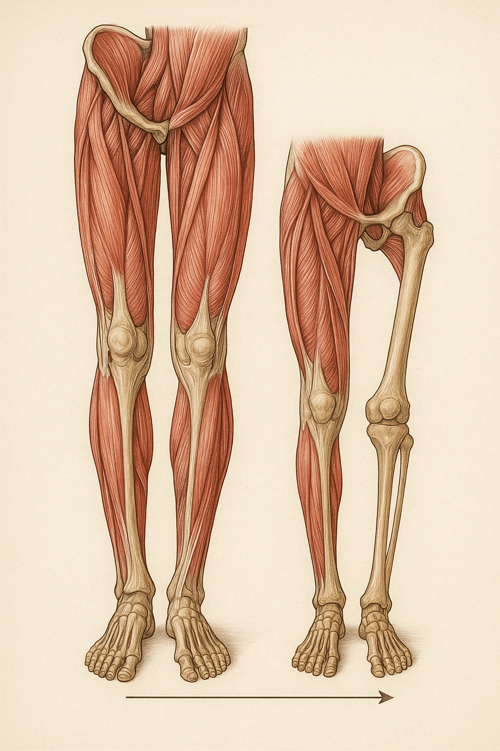 illustrazione anatomica di gamba più corta o inibita emoji