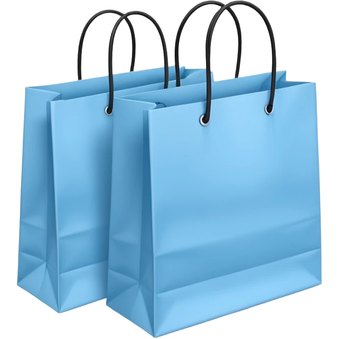 Bundle of Light blue shopping bags emoji