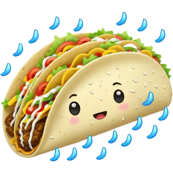 Cloud with tacos raining out of it emoji