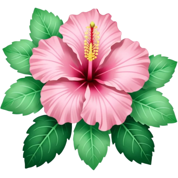 Hibiscus flower light mint and white emoji