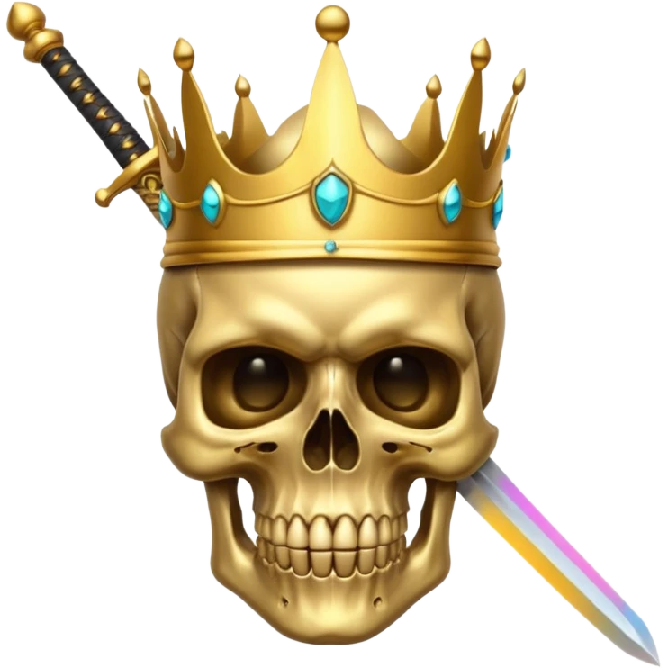 Golden skull with crown now make it with a worrior sowrd with a skull body whith a target on one of his eyes emoji