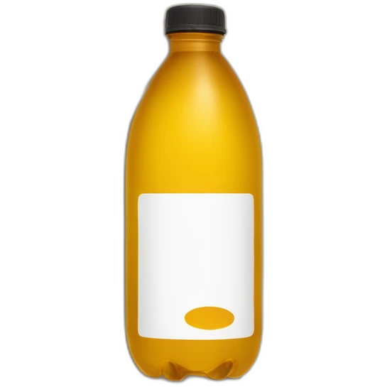 american style plain no label water bottle on the ground halfway with brownish yellow liquid (sideways) emoji