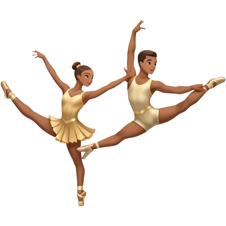 Icon for Sports Dance: a couple in competitive dance attire performing a synchronized dance with acrobatic lifts, dance shoes, rhythmic floor, and a competition backdrop. The icon should capture athleticism, technique, and precision in sports dance. Transparent background. emoji