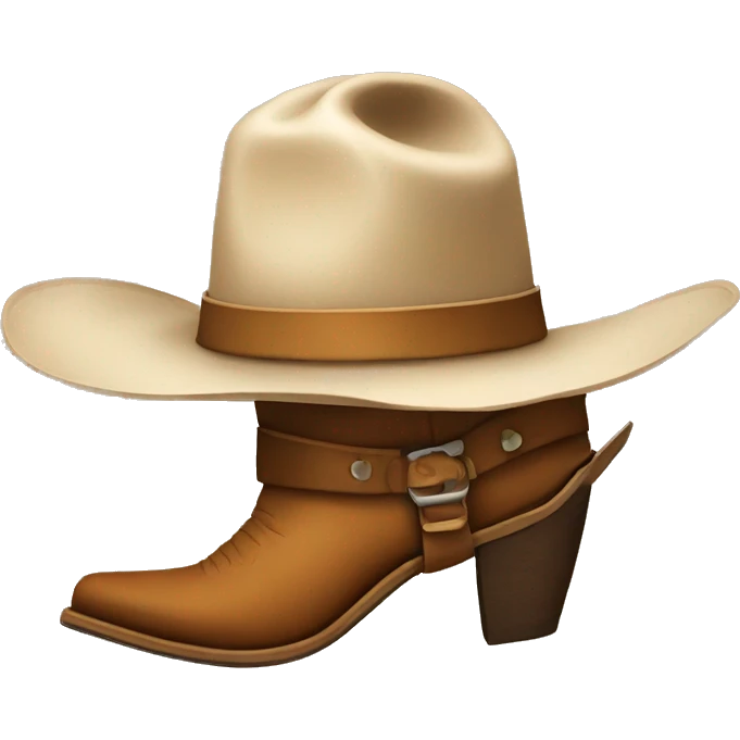 a cowboy hat and boots emoji