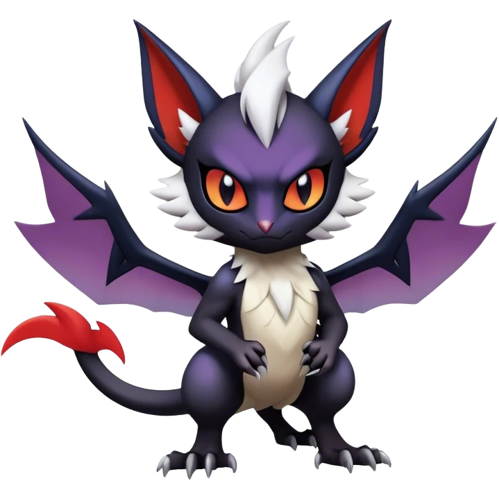 Edgy Cool Kawaii Litten-Noivern-Noibat-Absol-Pokémon Full Body emoji