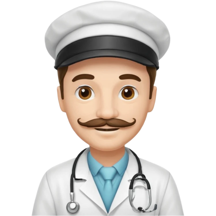 mustached doctor with hat emoji