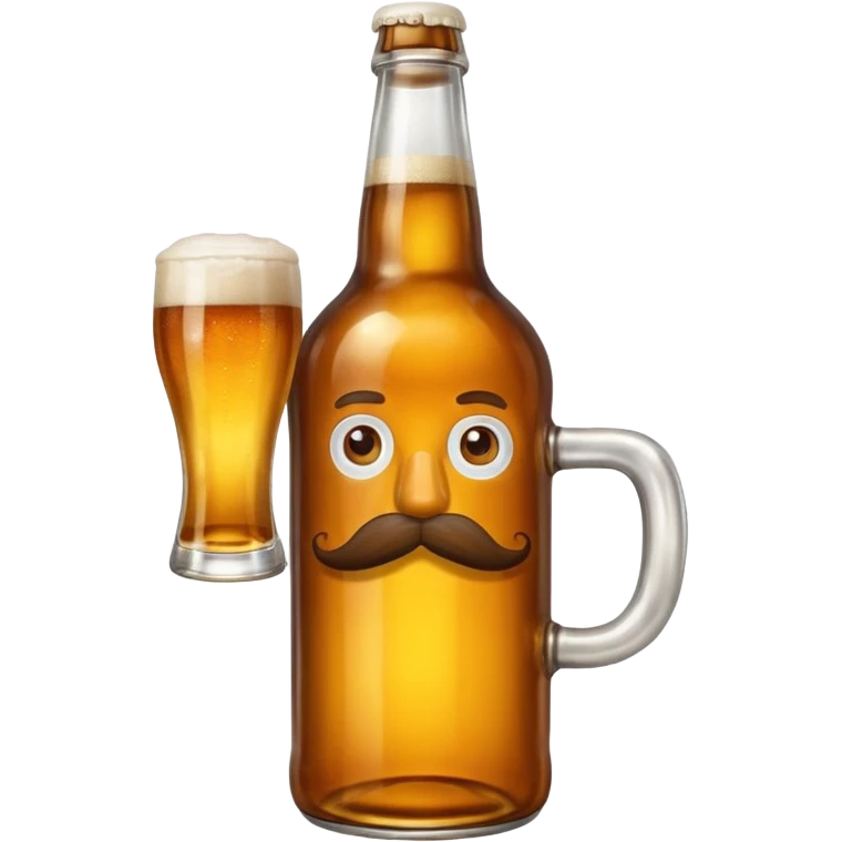 Beer bottle with a mustache  emoji