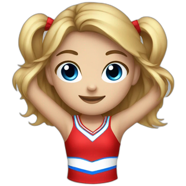 girl cheerleader blue red emoji
