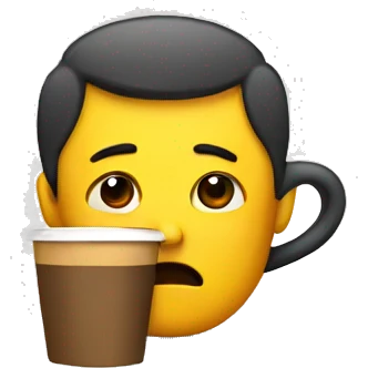 tired while drinking a coffee emoji