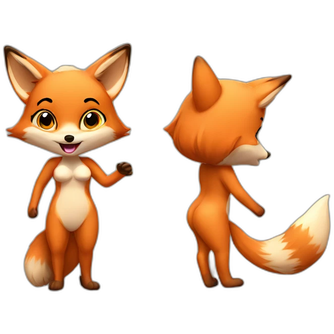 anthropomorphic naturist female fox embarrassed emoji