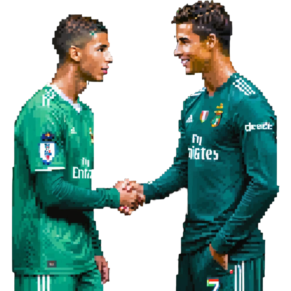 rapaz a conhecer o Cristiano Ronaldo emoji