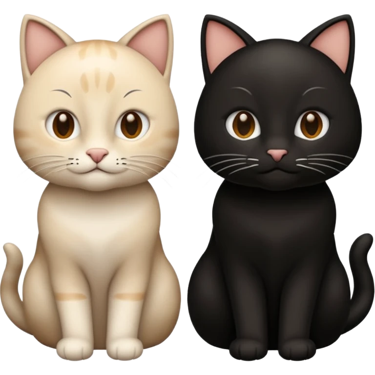 Due gatti, uno bianco e uno nero  emoji