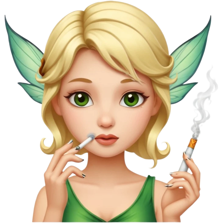 a beautiful fairy smoking a cigarette  emoji