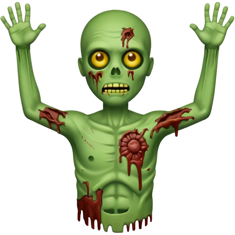zombie emoji, classic green skin, arms outstretched emoji