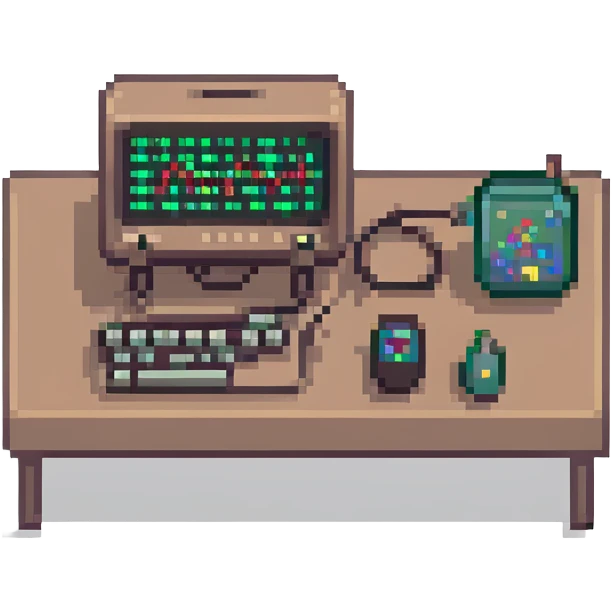 pixel art polygraph machine, compact and recognizable emoji