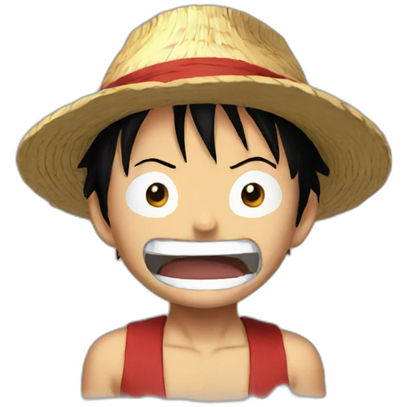 Luffy with closed mouth emoji