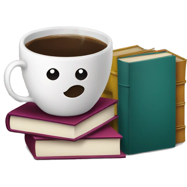Coffee and books emoji
