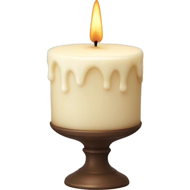 Aesthetic cream decor christmas candle emoji