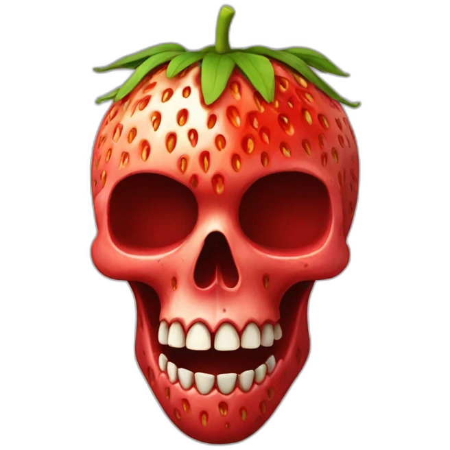 skull that looks like a strawberry emoji