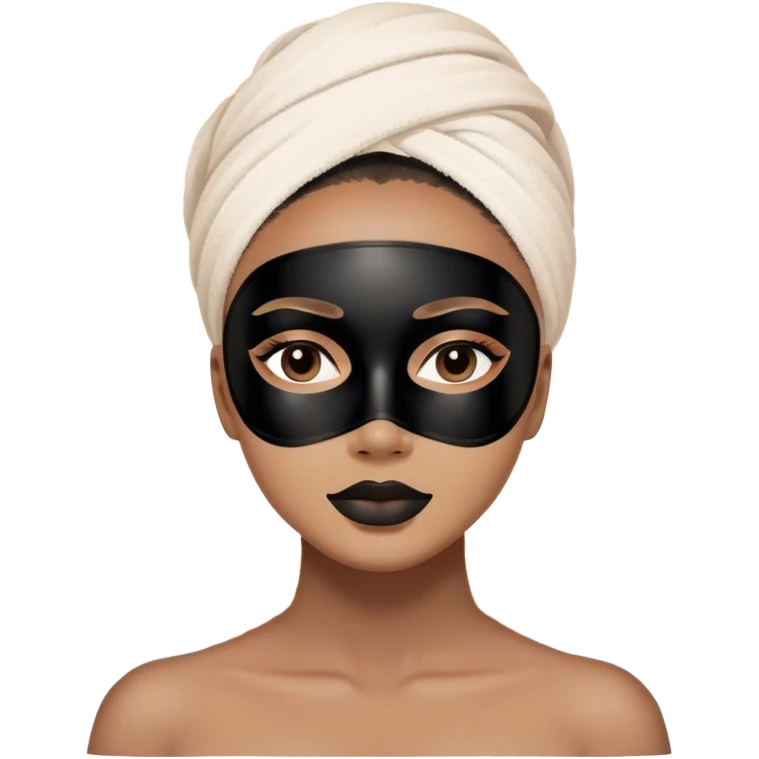 Lady with black face mask spa emoji