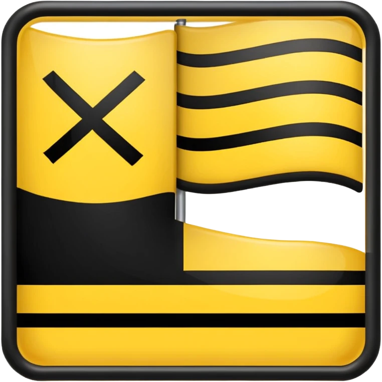 Create 2 yellow lined and 1 black lined flag emoji and put black line between yellow lines emoji