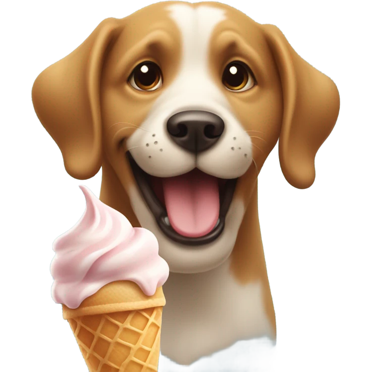 Dog eating ice cream emoji